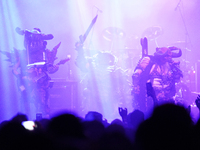 Members of the American heavy metal band GWAR perform during the Gwar The Stoned Age Tour at The Factory in Deep Ellum in Dallas, Texas, on...