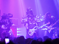 Members of the American heavy metal band GWAR perform during the Gwar The Stoned Age Tour at The Factory in Deep Ellum in Dallas, Texas, on...