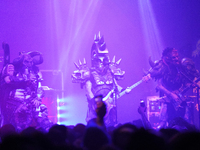 Members of the American heavy metal band GWAR perform during the Gwar The Stoned Age Tour at The Factory in Deep Ellum in Dallas, Texas, on...