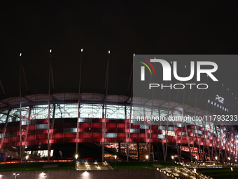 A general view of stadium before UEFA Nations League match Poland - Scotland at National Stadium in Warsaw, Poland on November 18, 2024. (