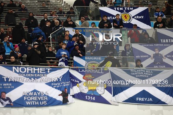 Scottish fans before UEFA Nations League match Poland - Scotland at National Stadium in Warsaw, Poland on November 18, 2024. 