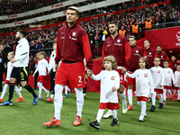 Polish team before UEFA Nations League match Poland - Scotland at National Stadium in Warsaw, Poland on November 18, 2024. (