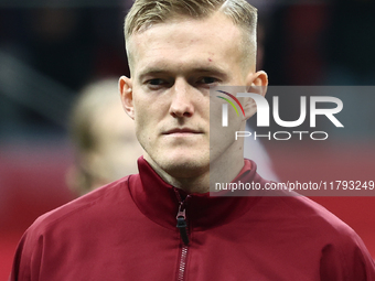 Karol Swiderski before UEFA Nations League match Poland - Scotland at National Stadium in Warsaw, Poland on November 18, 2024. (