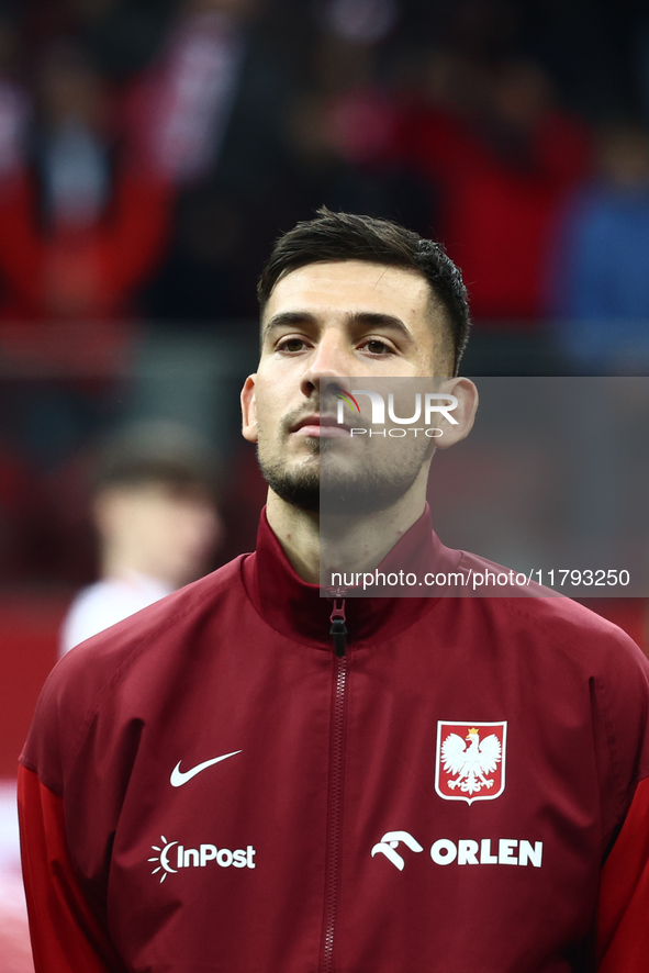 Jakub Moder before UEFA Nations League match Poland - Scotland at National Stadium in Warsaw, Poland on November 18, 2024. before UEFA Natio...