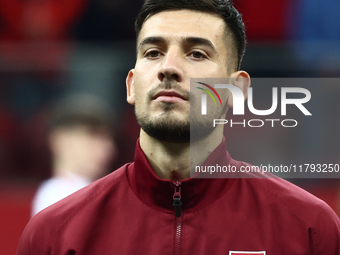 Jakub Moder before UEFA Nations League match Poland - Scotland at National Stadium in Warsaw, Poland on November 18, 2024. before UEFA Natio...