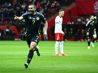 John McGinn celebrates the goal during UEFA Nations League match Poland - Scotland at National Stadium in Warsaw, Poland on November 18, 202...