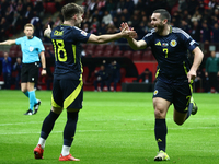 Ben Doak and John McGinn celebrate the goal during UEFA Nations League match Poland - Scotland at National Stadium in Warsaw, Poland on Nove...