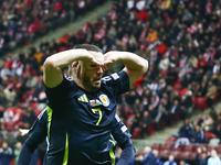 John McGinn celebrates the goal during UEFA Nations League match Poland - Scotland at National Stadium in Warsaw, Poland on November 18, 202...