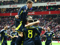 Scott McTominay celebrates the goal during UEFA Nations League match Poland - Scotland at National Stadium in Warsaw, Poland on November 18,...