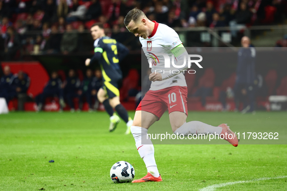 Piotr Zielinski during UEFA Nations League match Poland - Scotland at National Stadium in Warsaw, Poland on November 18, 2024. 