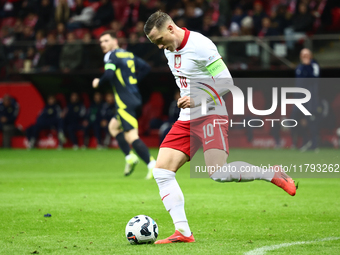 Piotr Zielinski during UEFA Nations League match Poland - Scotland at National Stadium in Warsaw, Poland on November 18, 2024. (