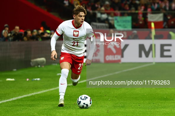 Nicola Zalewski during UEFA Nations League match Poland - Scotland at National Stadium in Warsaw, Poland on November 18, 2024. 