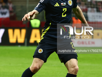 Anthony Ralston during UEFA Nations League match Poland - Scotland at National Stadium in Warsaw, Poland on November 18, 2024. (