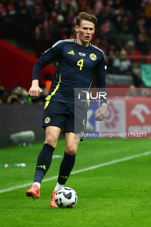 Scott McTominay during UEFA Nations League match Poland - Scotland at National Stadium in Warsaw, Poland on November 18, 2024. 