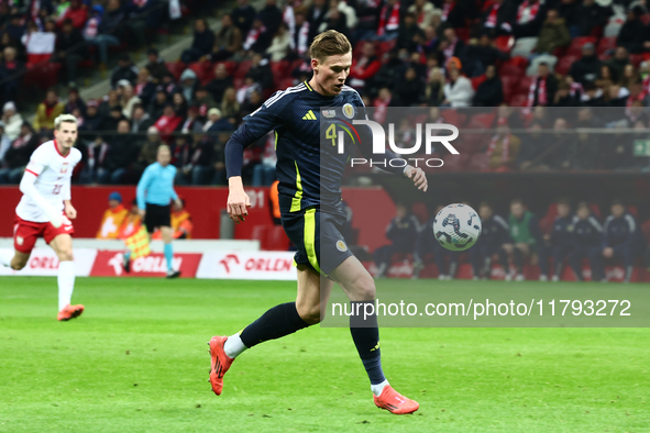 Scott McTominay during UEFA Nations League match Poland - Scotland at National Stadium in Warsaw, Poland on November 18, 2024. 