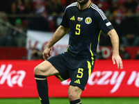 Grant Hanley during UEFA Nations League match Poland - Scotland at National Stadium in Warsaw, Poland on November 18, 2024. (