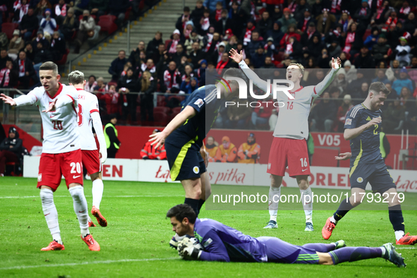 Adam Buksa during UEFA Nations League match Poland - Scotland at National Stadium in Warsaw, Poland on November 18, 2024. 