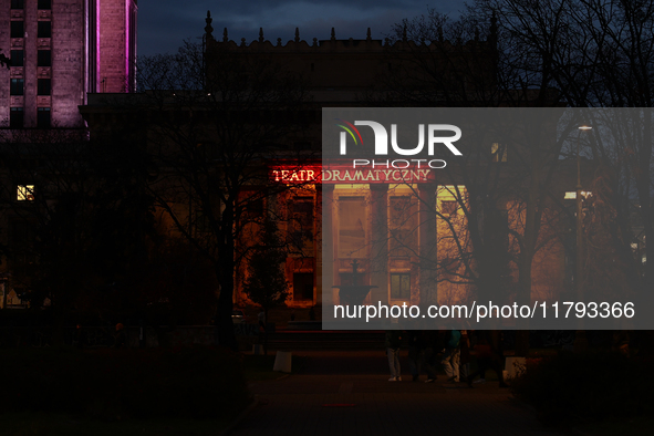 A view of the Teatr Dramatyczny building in Warsaw, Poland on November 18, 2024. 