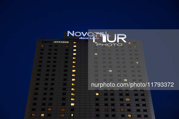 A view of Novotel hotel in Warsaw, Poland on November 18, 2024. 