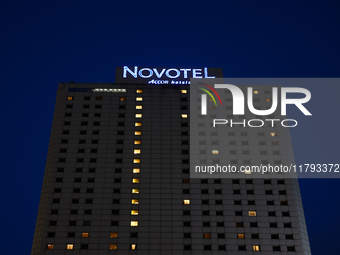 A view of Novotel hotel in Warsaw, Poland on November 18, 2024. (