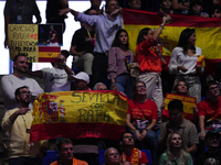 MALAGA, SPAIN - NOVEMBER 19: Supporters of Rafa Nadal Quarter-Final tie between Netherlands and Spain during the Davis Cup Final at Palacio...