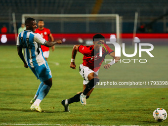 Egyptian player Nasser Maher competes against a Botswana player during the Africa Cup of Nations Qualifiers match between Egypt and Botswana...