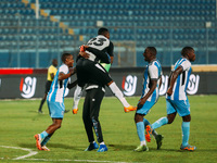 A Botswana player celebrates their promotion to the Africa Cup of Nations during the Egypt vs Botswana Africa Cup of Nations Qualifiers matc...