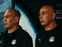 Hossam Hassan and Ibrahim Hassan, technical directors of the Egyptian national team, are present during the Egypt vs Botswana match in the A...