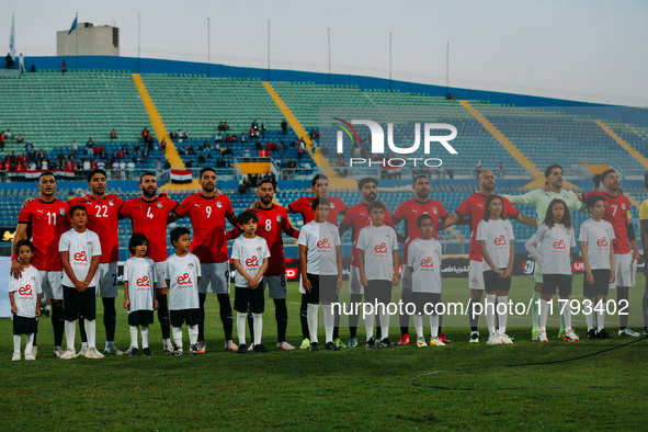 The group photo of the Egyptian national team before the Egypt vs Botswana match in the Africa Cup of Nations Qualifiers in Cairo, Egypt, on...