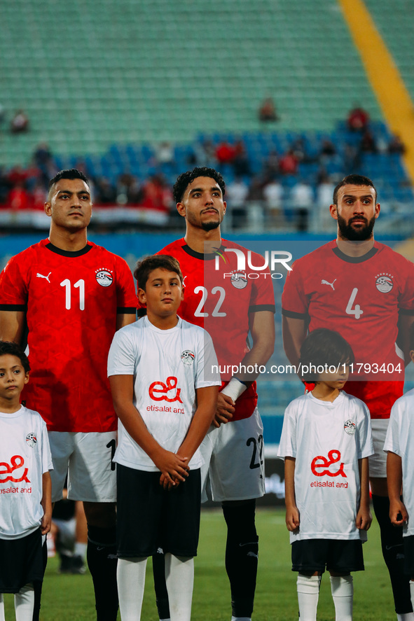 The group photo of the Egyptian national team before the Egypt vs Botswana match in the Africa Cup of Nations Qualifiers in Cairo, Egypt, on...