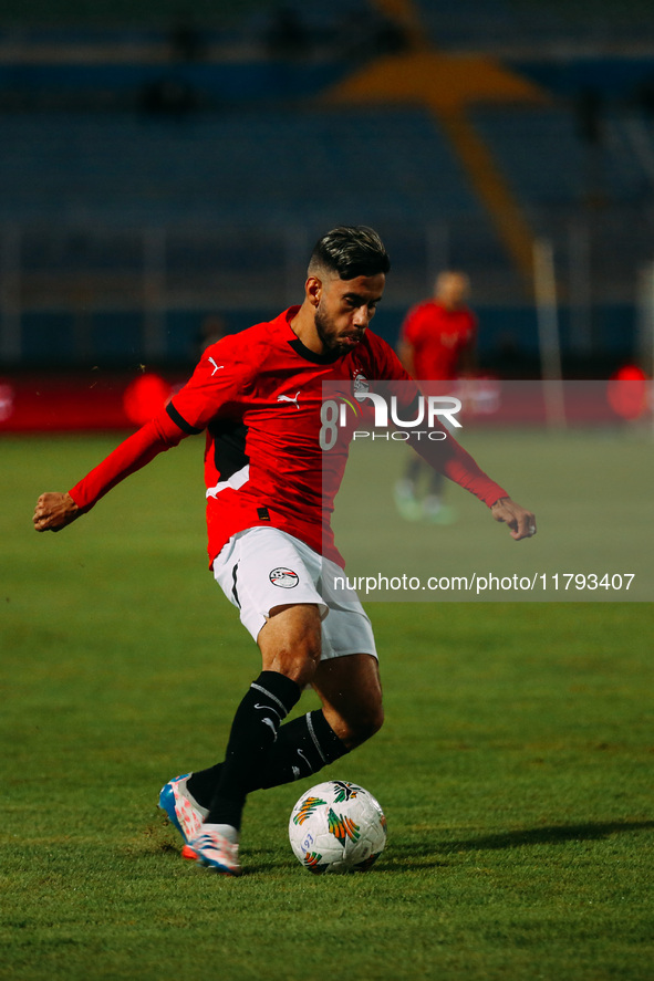 Egyptian player Nasser Maher competes against a Botswana player during the Africa Cup of Nations Qualifiers match between Egypt and Botswana...