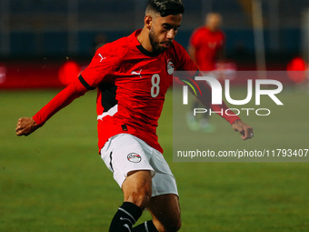 Egyptian player Nasser Maher competes against a Botswana player during the Africa Cup of Nations Qualifiers match between Egypt and Botswana...