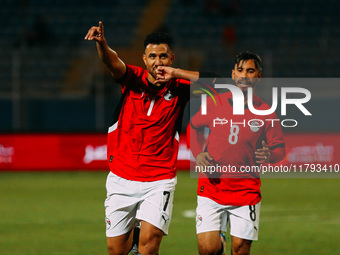 Egypt's Mahmoud Hassan celebrates after scoring the first goal during the Africa Cup of Nations Qualifiers match between Egypt and Botswana...