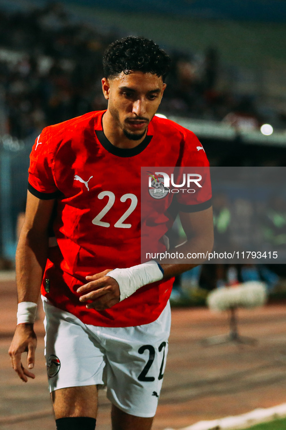 Egyptian player Omar Marmoush competes against a Botswana player during the Africa Cup of Nations Qualifiers match between Egypt and Botswan...