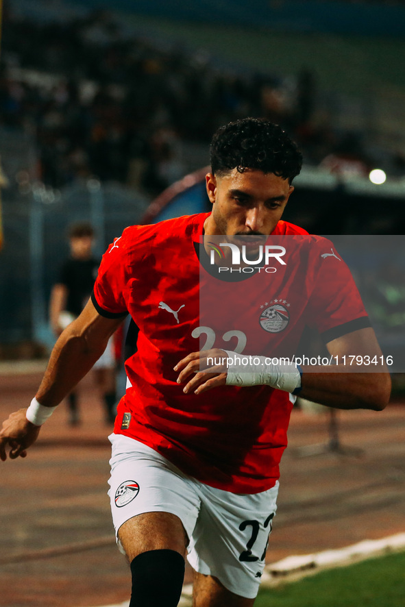 Egyptian player Omar Marmoush competes against a Botswana player during the Africa Cup of Nations Qualifiers match between Egypt and Botswan...