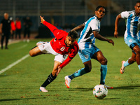 Egyptian player Nasser Maher competes against a Botswana player during the Africa Cup of Nations Qualifiers match between Egypt and Botswana...