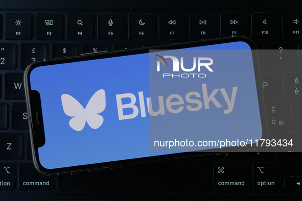 The image shows the logo of Bluesky, the new decentralized social network created by Twitter co-founder Jack Dorsey. Bluesky serves as an al...