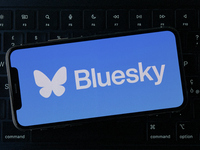 The image shows the logo of Bluesky, the new decentralized social network created by Twitter co-founder Jack Dorsey. Bluesky serves as an al...