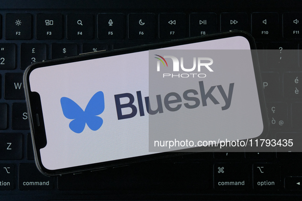 The image shows the logo of Bluesky, the new decentralized social network created by Twitter co-founder Jack Dorsey. Bluesky serves as an al...