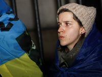 A protest is organized on the 1000th day of the war in Ukraine opposite the Embassy of the Russian Federation in Warsaw, Poland, on November...