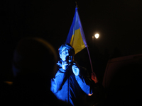 A protest is organized on the 1000th day of the war in Ukraine opposite the Embassy of the Russian Federation in Warsaw, Poland, on November...