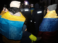 A protest is organized on the 1000th day of the war in Ukraine opposite the Embassy of the Russian Federation in Warsaw, Poland, on November...