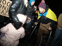 A protest is organized on the 1000th day of the war in Ukraine opposite the Embassy of the Russian Federation in Warsaw, Poland, on November...