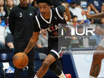 Teafale Lenard #6 of Texas Legends handles the ball against Memphis Hustle during the NBA G League regular season match at Comerica Center i...