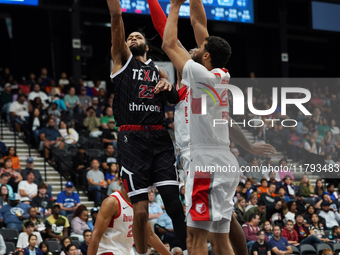 Phil Wheeler, #23 of the Texas Legends, drives to the basket against the Memphis Hustle during the NBA G League regular season match at Come...