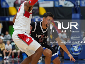 Jarod Lucas #12 of Texas Legends handles the ball against Memphis Hustle during the NBA G League regular season match at Comerica Center in...