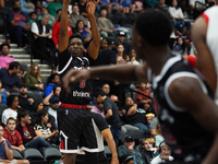 Jazian Gortman #00 of Texas Legends shoots the ball against Memphis Hustle during the NBA G League regular season match at Comerica Center i...