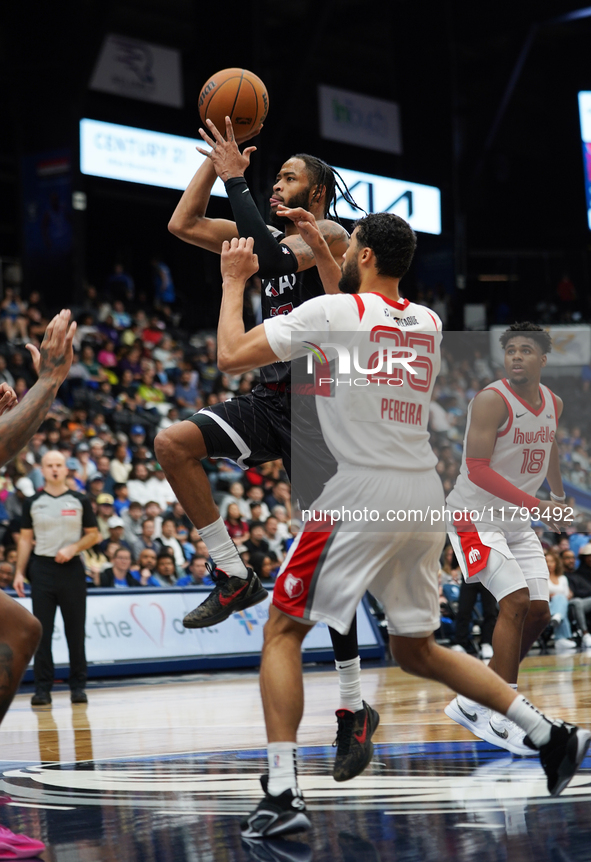 Phil Wheeler, #23 of the Texas Legends, drives to the basket against the Memphis Hustle during the NBA G League regular season match at Come...