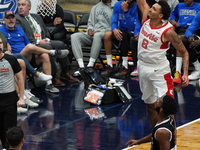 Miles Norris #8 of Memphis Hustle slam dunks the ball against Texas Legends during the NBA G League regular season match at Comerica Center...