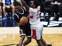 Tyson Walker #14 of the Texas Legends drives to the basket against the Memphis Hustle during the NBA G League regular season match at Comeri...